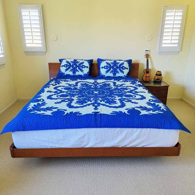 Already made-Hawaiian Bedspread-Ukulele & Ipu-Single Size 