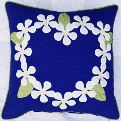 Pillow Cover 18x18-Plumeria Heart Lei 01