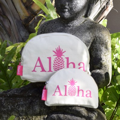 Canvas Pouches Aloha Pink