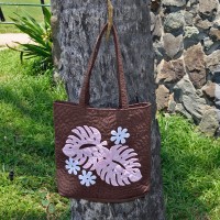 Quilted Tote Bag Monstera 1