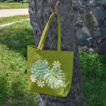 Quilted Tote Bag Monstera 3