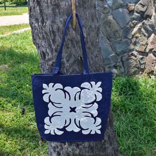 Eco Tote Bag - Pineapples - Navy