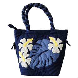 Hili Bag - Hibiscus & Monstera - Navy