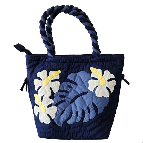 Hili Bag - Hibiscus & Monstera - Navy