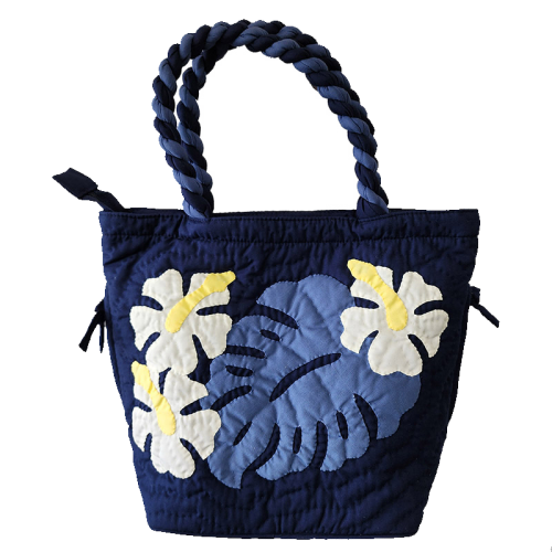 Hili Bag - Hibiscus & Monstera - Navy