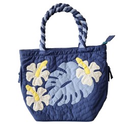 Hili Bag - Hibiscus & Monstera - Blue