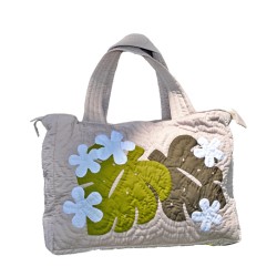 Nui Bag - Monstera & Plumerias - Beige