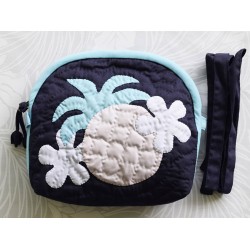 Pouch Bag / Cosmetic Pouch - Pineapples-multi blue