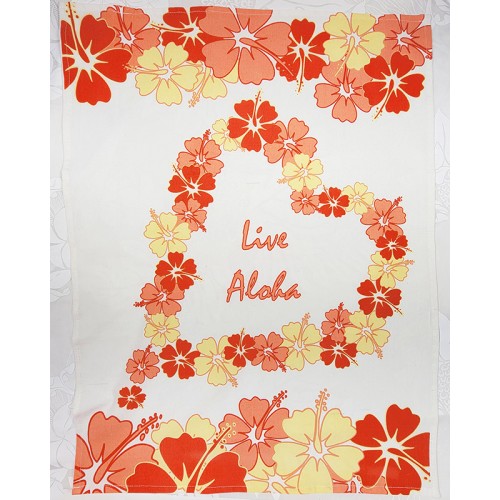 Flour Sack Kitchen Towel - Heart Lei