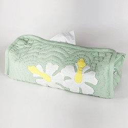 Tissue Box Cover-Hibiscus Flowers-sage