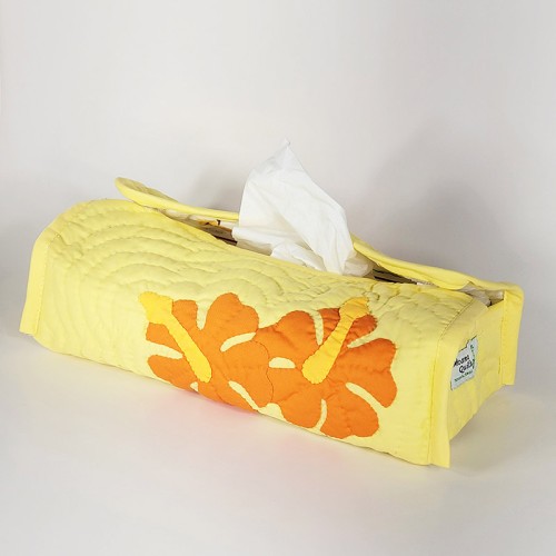 Tissue Box Cover-Hibiscus Flowers- yellow