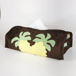 Tissue Box Cover-Pineapples - brown