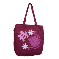 Eco Tote Bag - Sea Turtle - Burgundy