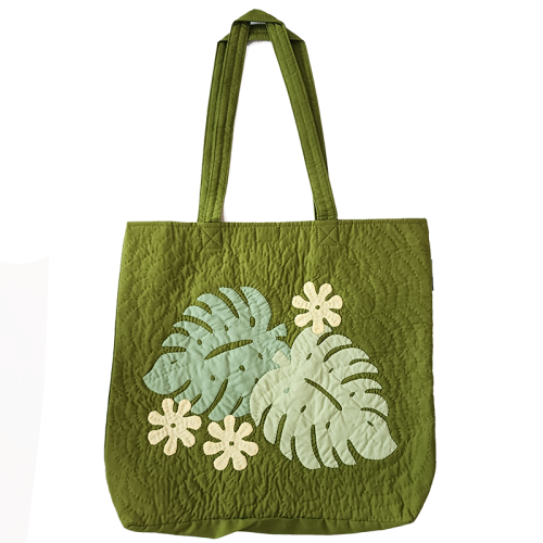 Eco Tote Bag - Monstera - Olive