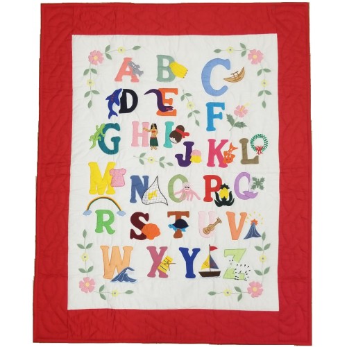 Hawaiian ABC Baby Blanket - Lava Red